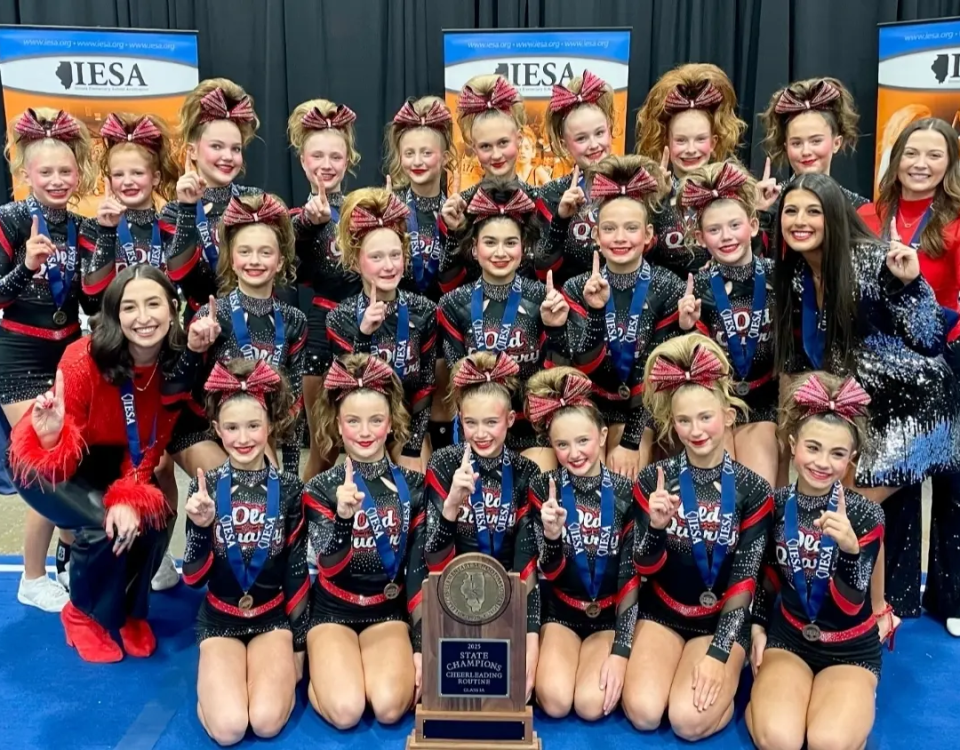 This is the sixth championship for the cheerleading program. (Joe Sweeney)